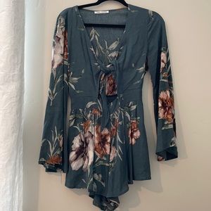 Cutest floral long sleeve romper!